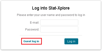 Guest login button highlighted