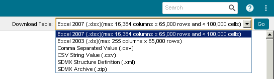 Download format list