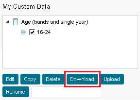 Download button selected