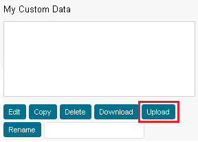 Upload button highlighted