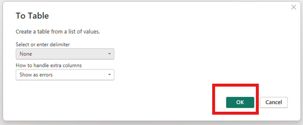 Ok button.