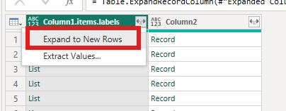 Expand to new rows highlighted.